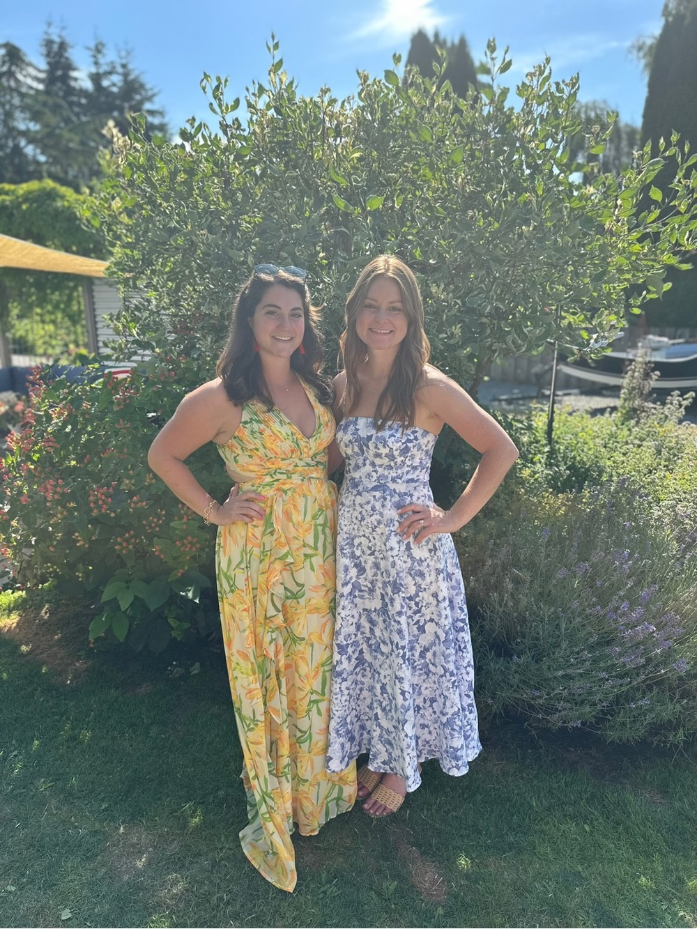 Reformation Blue and White Floral Midi Dress - Picture 4 of 4